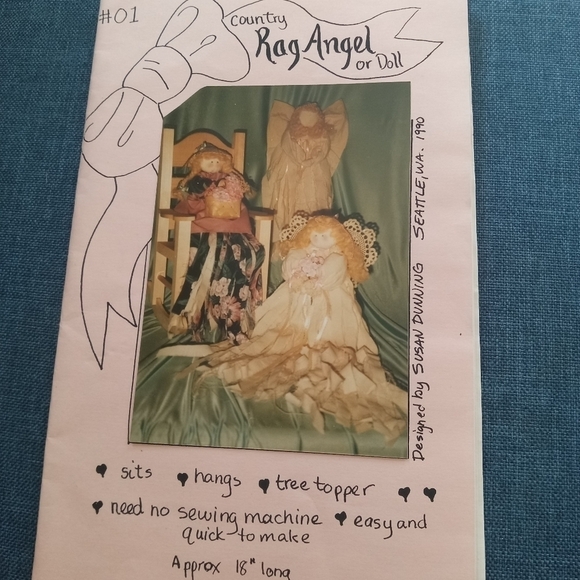 Country Rag Angel Pattern &/or Doll Pattern Doll Making Folk Art Primitive - Picture 1 of 2